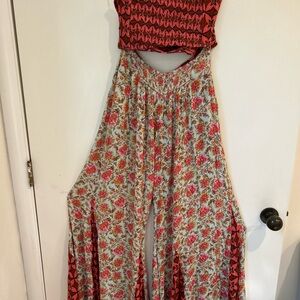 Free People wide leg jumpsuit bando romper NWT